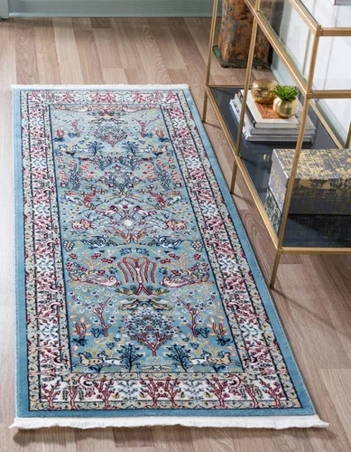 Vista 8 de Unique Loom Colección Narenj - Alfombra de área - Bristol (2' 2" x 3' 1" ovalada, azul/beige)