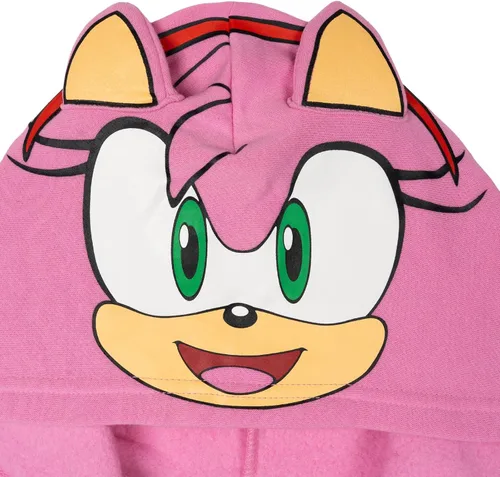 Vista 3 de SEGA Sonic the Hedgehog - Sudadera con capucha y cremallera para cosplay Amy Rose