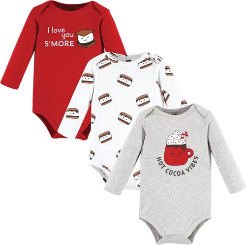 Vista 148 de Hudson Baby Body unisex de algodón de manga larga para bebé, leopardo rosa rojo