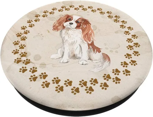 Vista 2 de Bonito regalo para amante de los perros, diseño de Cavalier King Charles Spaniel – PopSockets Grip y soporte para teléfonos y tabletas