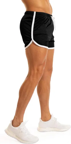 Vista 3 de Ouber Pantalones cortos ajustados para hombre, culturismo, entrenamiento, gimnasio, correr, pantalones cortos de levantamiento ajustados