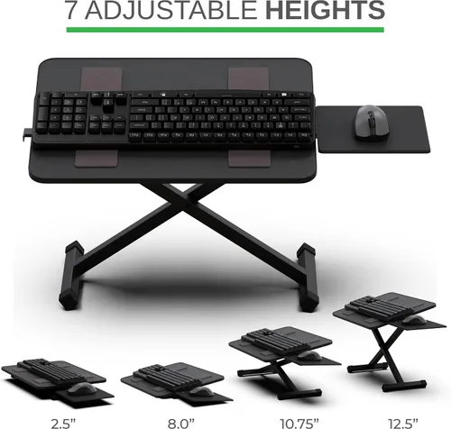 Vista 3 de KT3 Soporte para teclado de computadora para escritorio, elevador de teclado para escritorio, soporte de teclado ajustable en altura para elevar