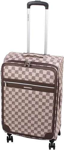 Vista 80 de Steve Madden Equipaje de diseñador, Chalet Gris Claro, Juego de maleta giratoria ligera expandible de 3 piezas - Juego de viaje