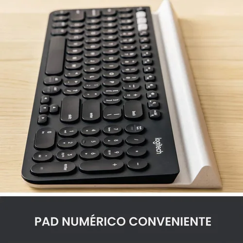 Vista 3 de Logitech K780 Teclado Inalámbrico Multidispositivo para Computadora, Teléfono y Tableta – Compatible con Control de Varios Ordenadores FLOW