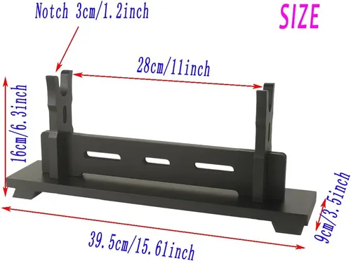 Vista 2 de Soporte Katana para espada, soporte de madera para sable de luz de escritorio, soporte de exhibición de espada Samurai para cosplay (negro, 1 nivel)