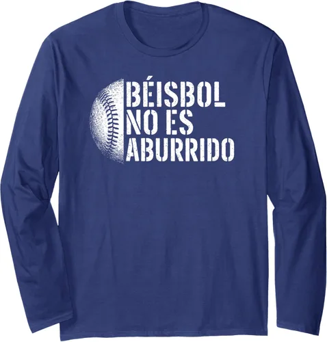 Vista 5 de Beisbol No ES Aburrido Funny Baseball Spanish Quote Long Sleeve T-Shirt