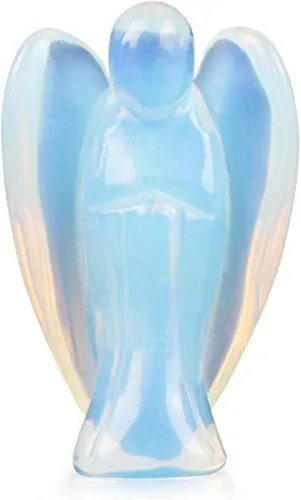 Vista 14 de Artistone Estatuas y figuras de ángel de cristal de amatista, bolsillo de gemas talladas, piedra curativa de ángel de la guarda, regalos