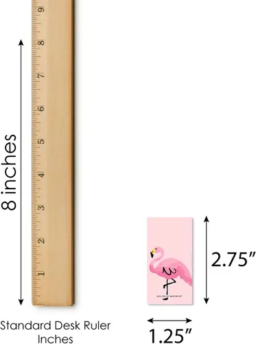 Vista 5 de Big Dot of Happiness Pink Flamingo - Mini pegatinas de barra de caramelo - Fiesta de verano tropical pequeños favores - 40