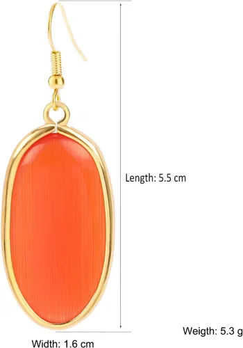 Vista 5 de Pendientes colgantes de piedra curativa de cristal natural para mujer