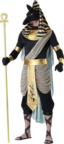 Vista 2 de Disfraz egipcio de Anubis de talla grande para adultos y hombres