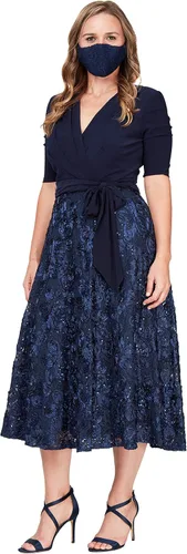 Vista 3 de Alex Evenings - Vestido con largo de té para mujer con detalle de roseta