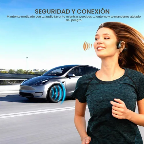 Vista 3 de Auriculares de Conducción Ósea - Auriculares Bluetooth 6.0 de Oído Abierto, Auriculares Inalámbricos con Micrófono y Ajuste Cómodo, 10 Horas