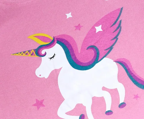 Vista 5 de Pijama para niña pequeña, con caballo, 100 % algodón, talla de 2 a 12 años, Navidad