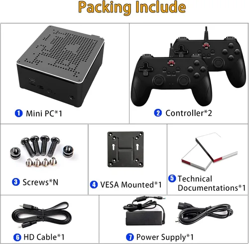 Vista 7 de Kinhank Super Console X PC Box Retro Video Game Console Built-in 120000 Games Win 10 Batocera 33 in 1 4K Dual Screen Output Compatible with