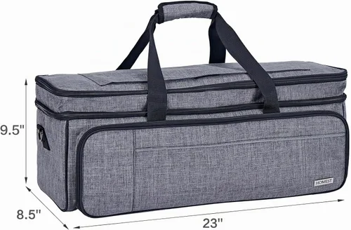 Vista 7 de HOMEST Estuche de transporte de doble capa con bolsillo para tapete para Cricut Maker 4, Explore 4, múltiples bolsillos frontales para accesorios