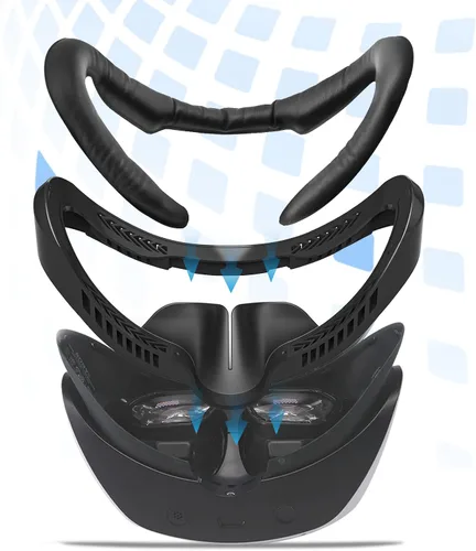 Vista 6 de Compatible with Playstation VR2 Face Bracket Replacement,VR PU Leather Facial Interface Pad Protective for PSVR2,Sweat-Proof Comfortable Face Cover