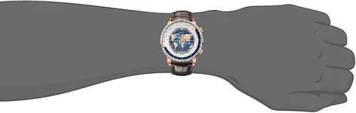 Vista 4 de Agelocer Reloj mecánico automático azul para hombre, de lujo, de acero inoxidable, con correa de cuero