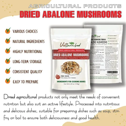 Vista 6 de SETAS ABALONE SECAS 5.29 Oz (5.29 oz) VIETFARMFOOD: Productos agrícolas secos con sabor natural puro. Utilizados como ingredientes de cocina