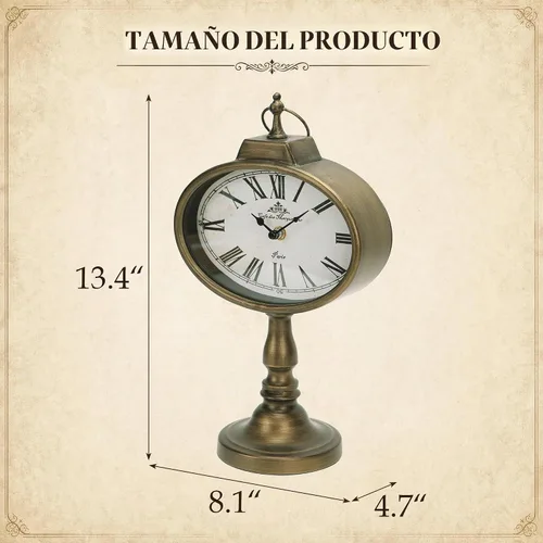 Vista 7 de NIKKY HOME Reloj de repisa grande, relojes antiguos silencioso-sin tictac