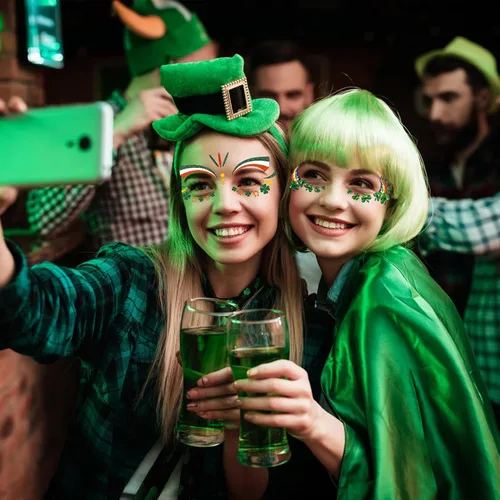 Vista 6 de HOWAF 10 hojas de calcomanías para tatuajes faciales del día de San Patricio, trébol de trébol, calcomanías de maquillaje facial, tatuajes de ojos