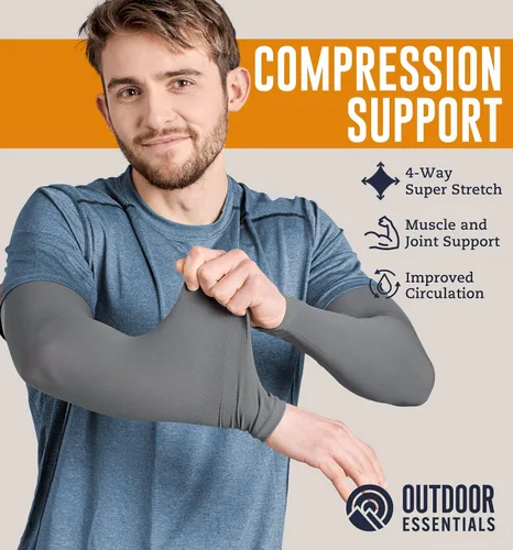 Vista 3 de Mangas de compresión de enfriamiento para hombres y mujeres, con protección solar UV UPF 50, paquete múltiple, mangas protectoras de brazos