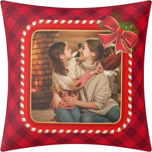 Vista 16 de POPCUSTOMS Funda de almohada personalizada con impresión de doble cara, funda de almohada con foto personalizada, decoración de Navidad, decoración