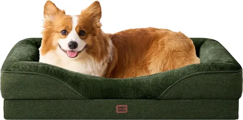 Vista 29 de EHEYCIGA Cama ortopédica para perros medianos, sofá cama de espuma viscoelástica con lados, forro impermeable y funda extraíble lavable, sofá
