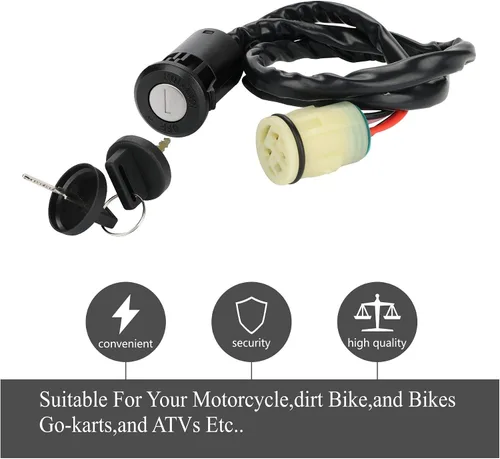 Vista 5 de MaySpare Interruptor de llave de encendido para Honda ATV TRX420 TRX 350 TRX450 FOREMAN TRX350FM 4x4 2000-2006 Impermeable 2 llaves de repuesto