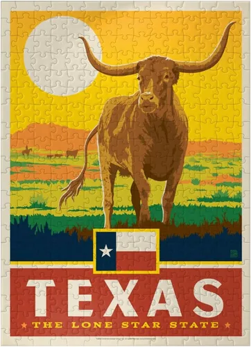 Vista 7 de MyPuzzle Texas: The Lone Star State, State Pride Vintage Poster - Rompecabezas prémium de 100 piezas para adultos