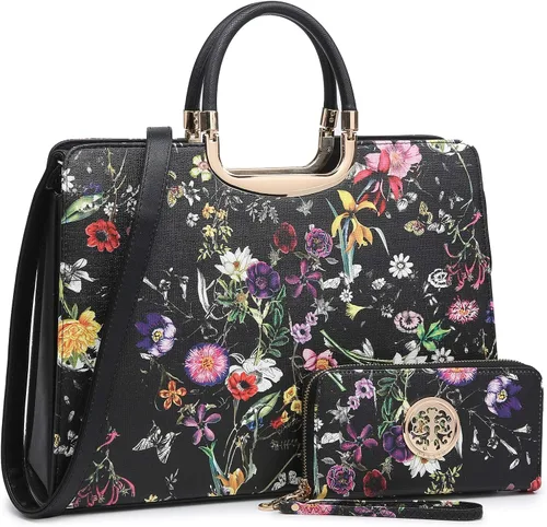 Vista 6 de Bolso de mano para mujer con asa superior, bolso de hombro, bolso tipo tote, cartera con billetera a juego 2-azul cocodrilo