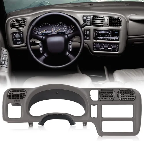 Vista 9 de CHEDA - Bisel de tablero compatible con Chevy S10 GMC Sonoma Jimmy Blazer 1998-2004 No se ajusta a doble DIN Gris