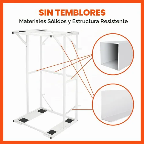 Vista 2 de Sidasu Soporte de lavadora y secadora de doble capa de 23 pulgadas, soporte de acero resistente para lavadora y secadora, compatible con la mayoría