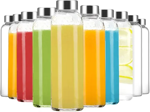 Vista 17 de Luxfuel Botellas de vidrio transparente con tapas, botellas de agua