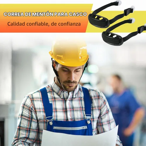 Vista 2 de Hoypeyfiy 4 correas universales para casco de barbilla, correas de nailon para casco de seguridad con mentón, accesorios de casco de construcción