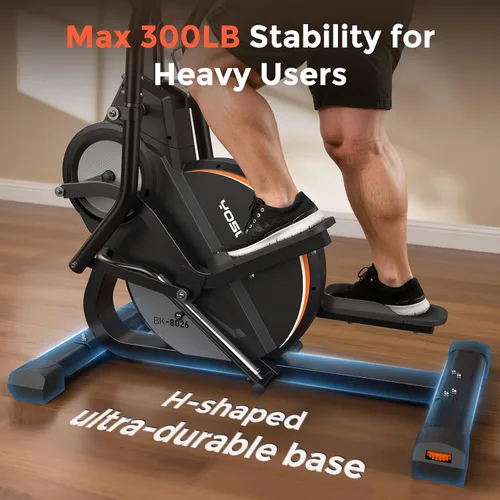 Vista 9 de YOSUDA Elliptical Exercise Machine, Compact 3-in-1 (Elliptical + Cardio Climber + Stair Stepper) Elliptical for Home with 45°Incline, 15.5IN Stride