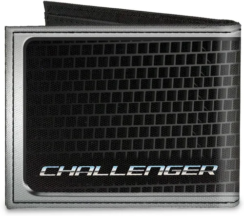 Vista 2 de Buckle-Down Billetera plegable de lona Challenger negrarejilla