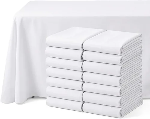 Vista 16 de Mantel rectangular de poliéster, manteles para mesas rectangulares de 6 pies, manteles de tela decorativa lavable para bodas, banquetes y campamento