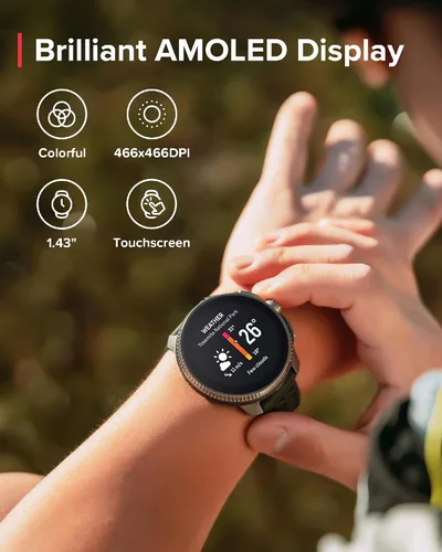 Vista 2 de SUUNTO Raza: Reloj deportivo GPS, pantalla a color AMOLED grande y Todo negro
