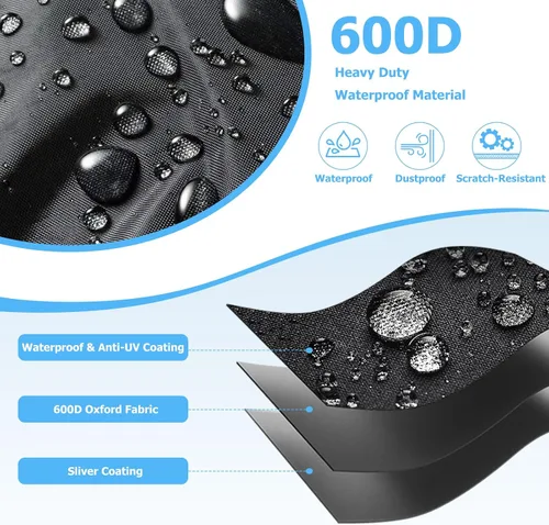 Vista 3 de Funda para refrigerador para exteriores, 600D, resistente, 100% impermeable, cubierta vertical para congelador, fundas exteriores para refrigerador.