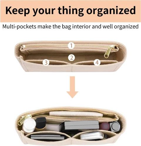 Vista 6 de Organizador de fieltro para bolso pequeño GG Marmont (Mini, beige)