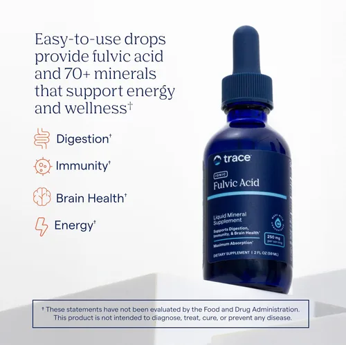 Vista 9 de Trace Minerals - Ácido fúlvico iónico de 250 mg - Suplemento mineral esencial para apoyar la hidratación y la producción de energía - Ayuda a