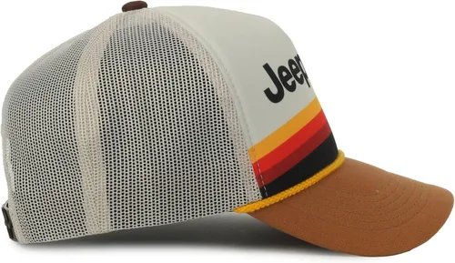 Vista 3 de Gorra de camionero con diseño de montaña blanca para Jeep