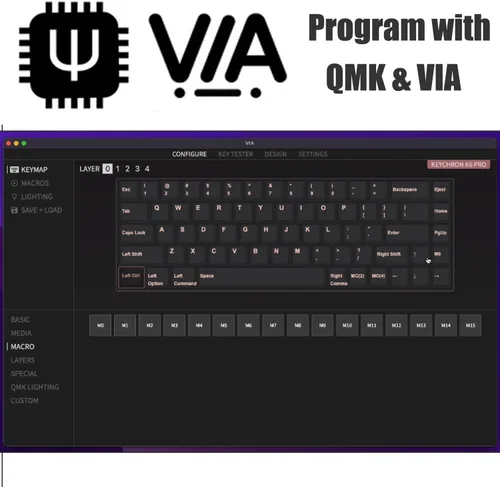 Vista 8 de Keychron K6 Pro QMKVIA Teclado mecánico inalámbrico, marco de aluminio intercambiable en caliente, teclado programable personalizado