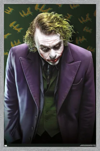 Vista 9 de Trends International DC Comics - Póster de pared The Joker - The Dark Knight, 14.725 x 22.375 pulgadas, versión enmarcada de madera de granero
