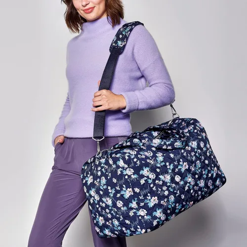 Vista 3 de Vera Bradley Bolsa de viaje grande de sarga de rendimiento para mujer, Rojo cardenal