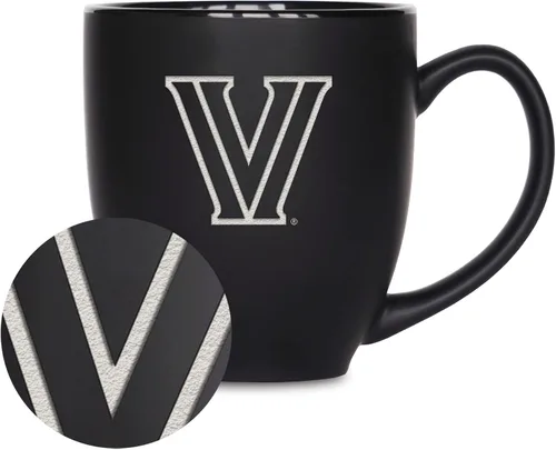 Vista 75 de Rico Industries - Taza de cerámica mate negra con grabado láser estándar de 15oz para NCAA (escuelas T & U) - Para bebidas calientes o frías
