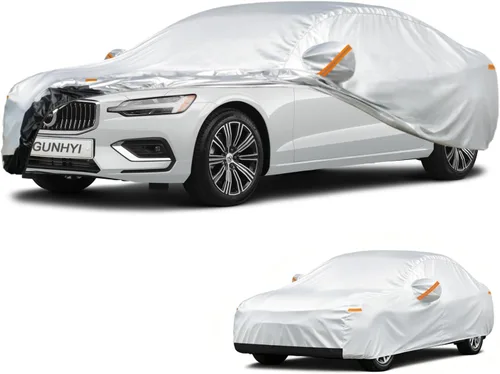 Vista 72 de GUNHYI - Funda de automóvil de 6 capas para Tesla Model 3 (2017-2025), impermeable para todo tipo de clima, protección UV contra la nieve, el sol