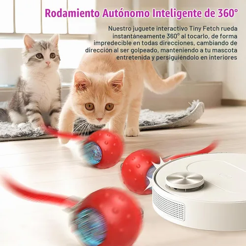 Vista 4 de Juguete Tiny Fetch para Perros, Juguetes Interactivos Tinyfetch para Perros y Gatos con Pelotas con Canto de Pájaros, Juguete de Pelota Eléctrica