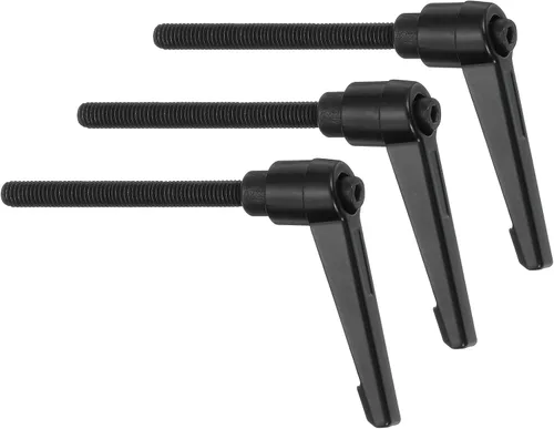 Vista 15 de uxcell 3 perillas ajustables M5 x 0.472 in, rosca macho, botón de trinquete, cierre rápido, perno giratorio para maquinaria de torno, color negro