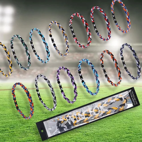 Vista 2 de Collar de béisbol prémium de 18 pulgadas con cuerda trenzada de nailon con diseño Tornado
